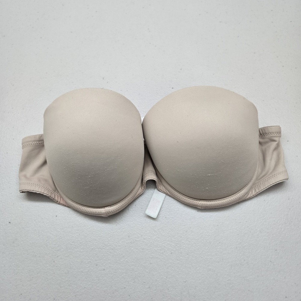 PINK Women Bra 34C Beige Outside Pink Lining T Shirt Underwired Strap